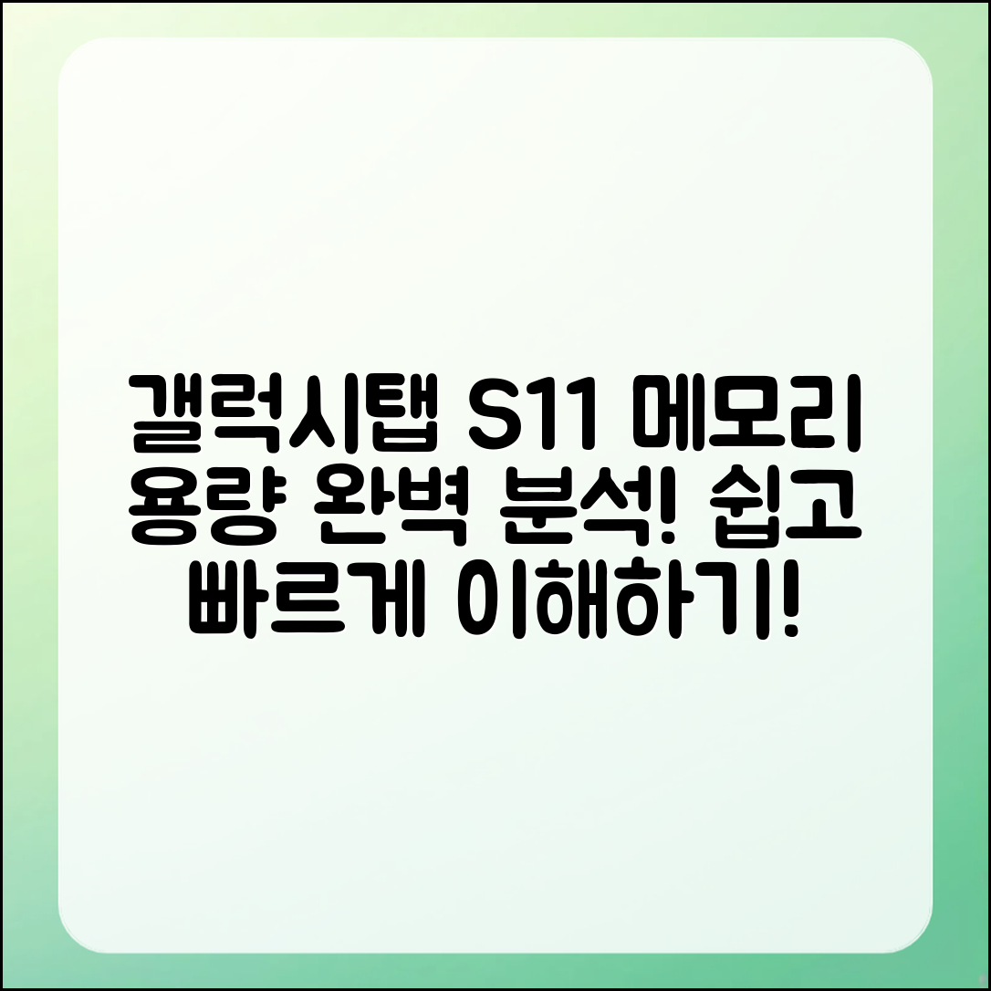 누구나 쉽게 이해하는 갤럭시탭 S11 메모리 용량 분석