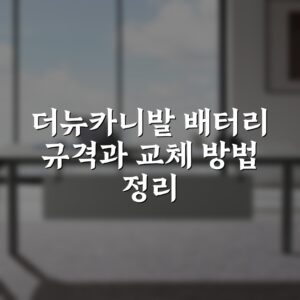 더뉴카니발 배터리 규격과 교체 방법 정리